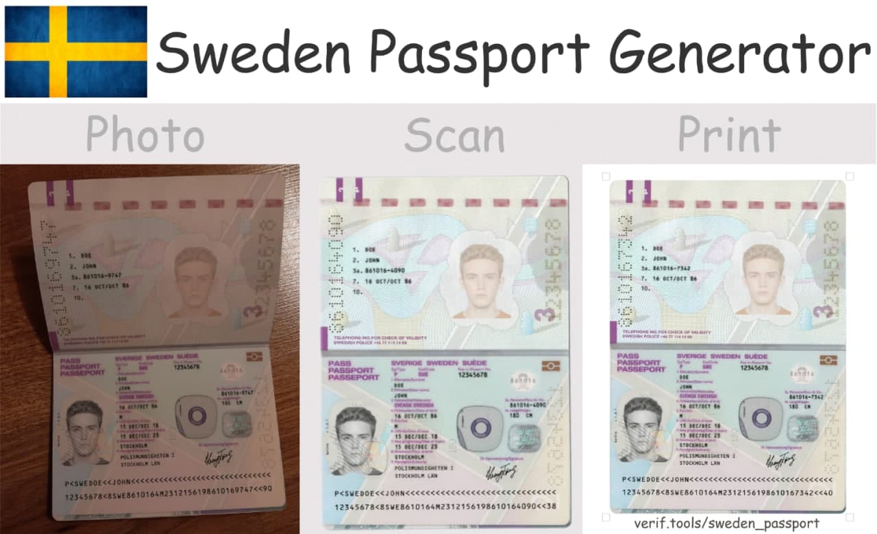 sweden passport preview - Sweden passport
