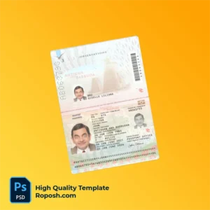 Antigua And Barbuda Passport PSD Template