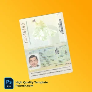 Ecuador Passport Template in PSD Format