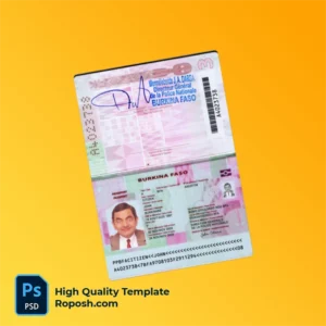 Burkina Faso passport template in PSD format, fully editable Burkina Faso passport template in PSD format, fully editable