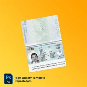 Congo passport template in PSD format, fully editable, with all fonts Congo passport template in PSD format, fully editable, with all fonts
