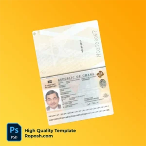 Ghana Passport PSD Template
