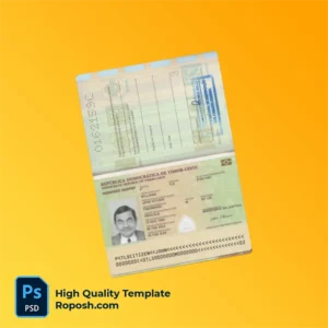 Timor-Leste passport template in PSD format, fully editable