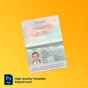 Vietnam passport template in PSD format, fully editable
