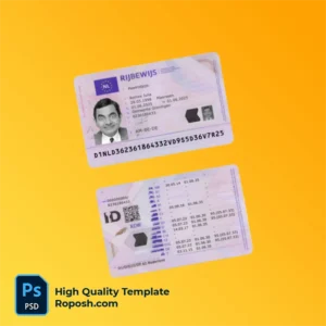 Netherlands driving license template in PSD format, fully editable, with all fonts Netherlands driving license template in PSD format, fully editable, with all fonts