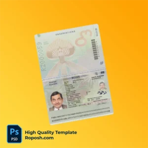 Belize Passport PSD Template Belize Passport PSD Template