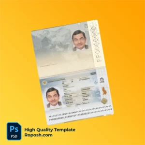 Liechtenstein Passport PSD Template