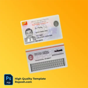 Bhutan ID Card PSD Template Bhutan ID Card PSD Template