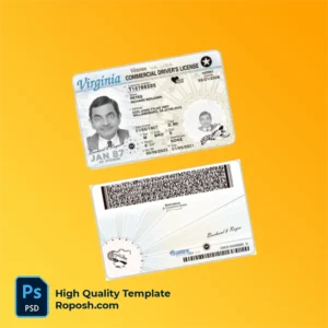 Virginia driver license psd template Virginia driver license psd template